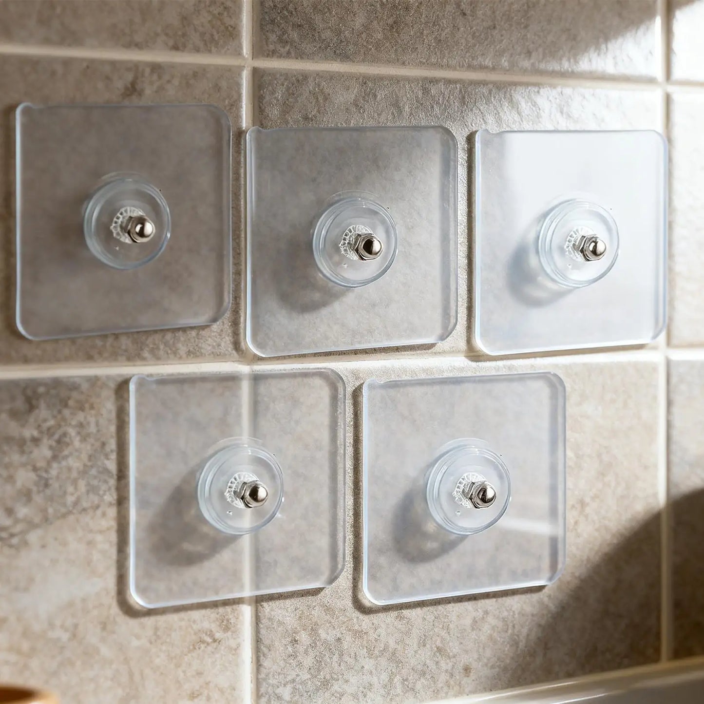 Adhesive Wall Hooks 5 Pieces No Drilling Waterproof Strong Adhesive Hooks Wall Storage For Bathroom Shower Kitchen Living Room Peaceful Pleasures Health and Wellness