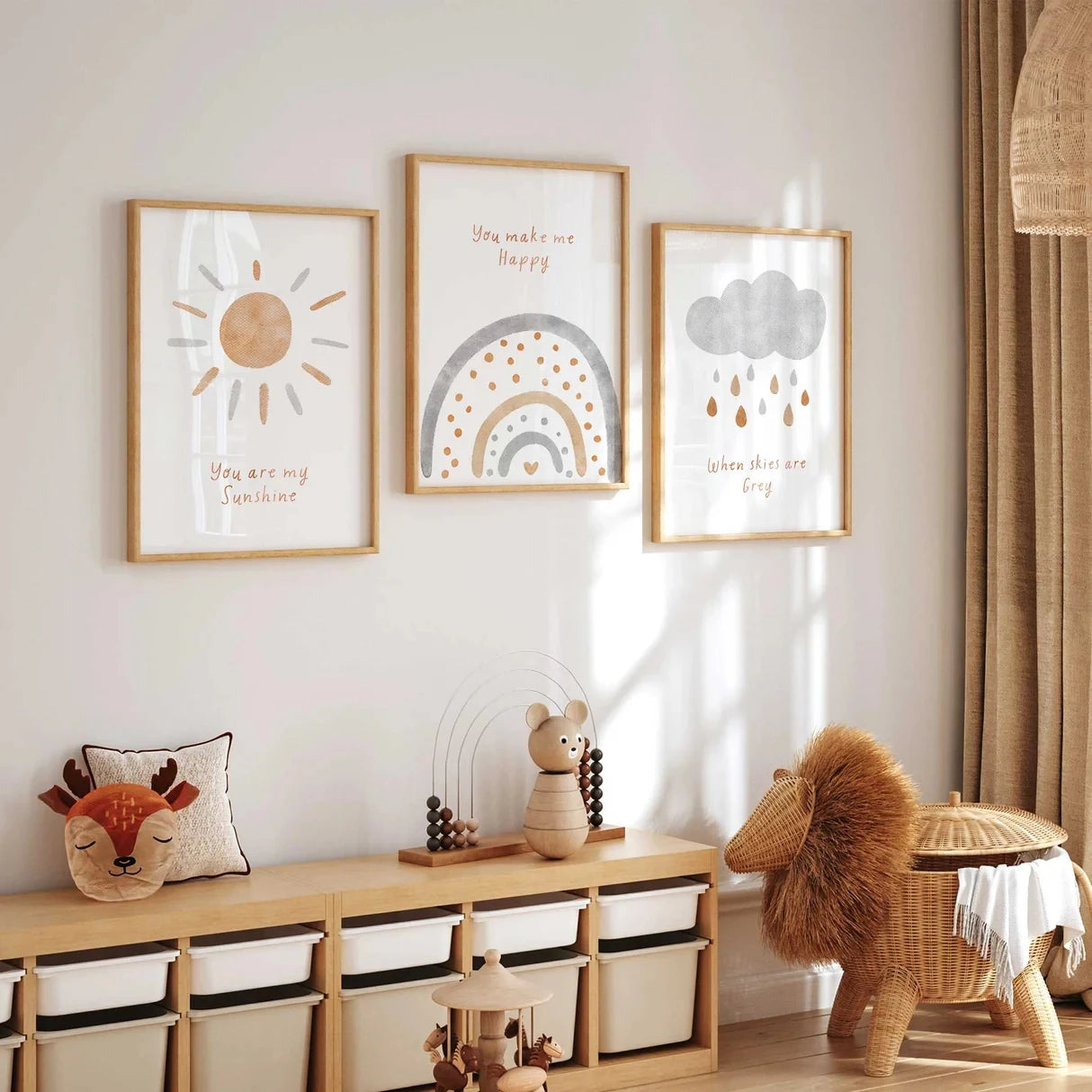 3-Piece "You Are My Sunshine" Minimalist Canvas Wall Art Set