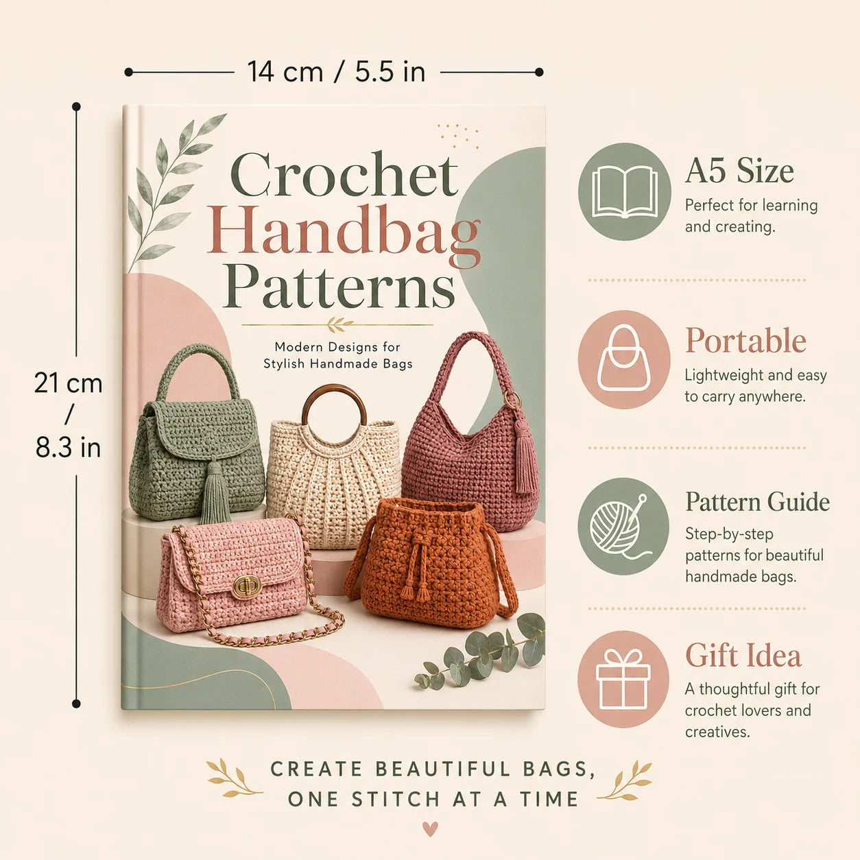 Crochet Handbag Patterns Book A5 Bag Pattern Guide Beginners Handmade