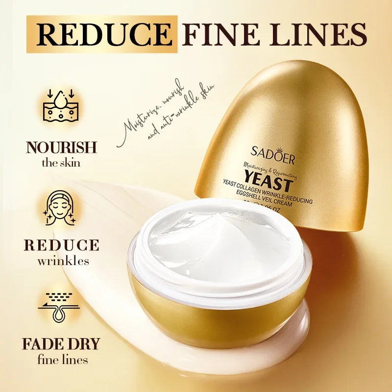 SADOER Yeast Collagen Anti Wrinkles Face Cream Moisturizing Anti-Aging Whitening Facial Cream For Face Skin Care Products Peaceful Pleasures Health and Wellness