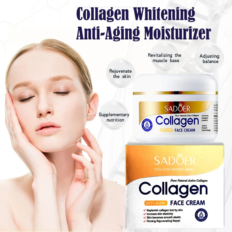 SADOER Collagen Skin Care Moisturizing Face Cream Hyaluronic Facial Serum Firming Lifting Anti-Aging Facial Skin Care Serum Peaceful Pleasures Health and Wellness