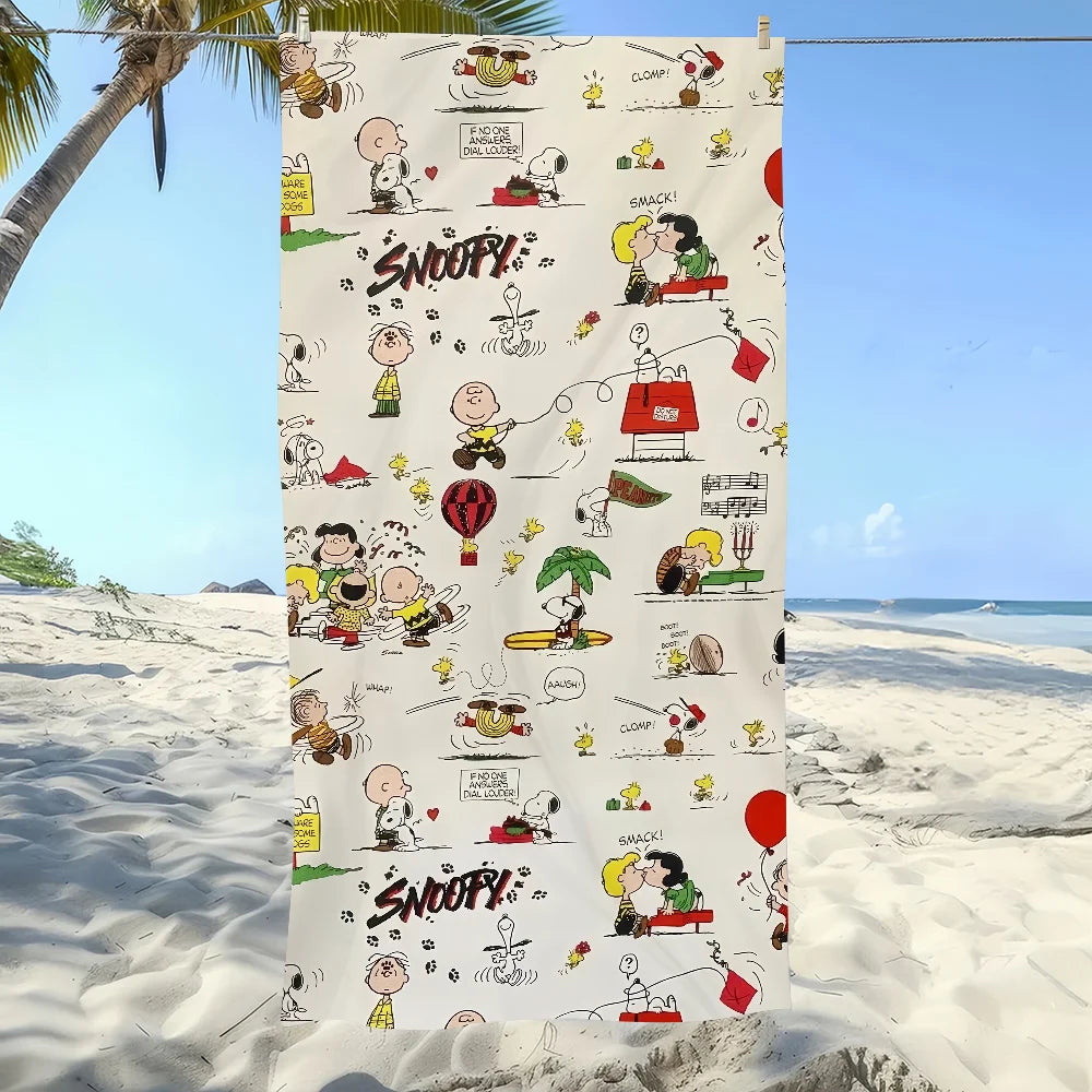 Cartoon Quick-Dry Beach Towel | Large Soft Pool & Gym Towel