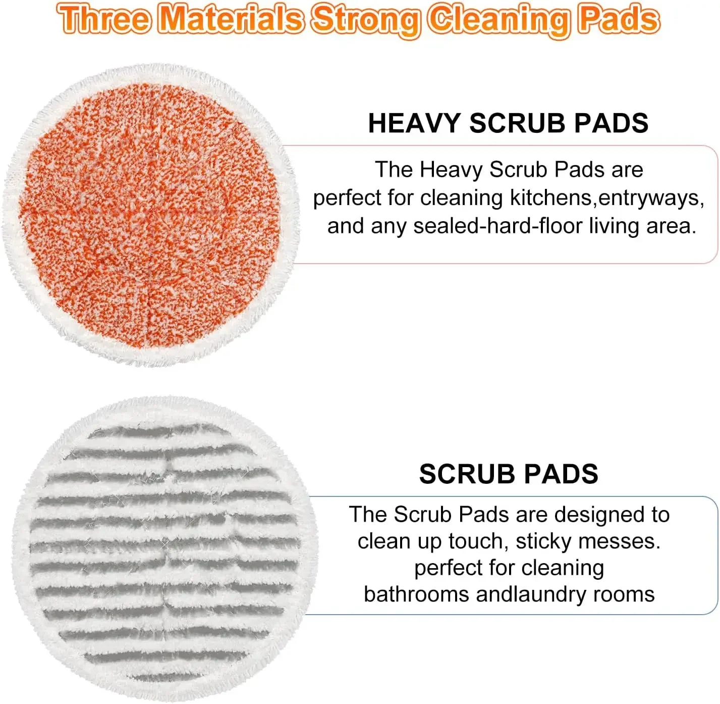 6-Pack Reusable Steam Mop Pads for S7000 Series, Microfiber and Heavy Scrub Cleaning Pads Peaceful Pleasures Health and Wellness