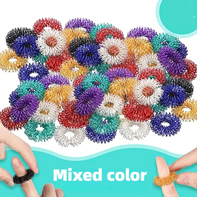 5/10/20pcs Acupressure Rings Spiky Sensory Finger Rings Set for Teens Adults Stress Reducer Massager Stress Relief Fidget Toys Peaceful Pleasures Health and Wellness 20pcs