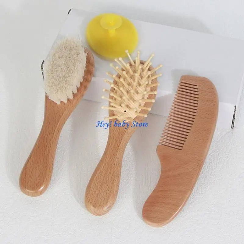 Baby Hair Brush & Comb Set | Natural Bristle Cradle Cap