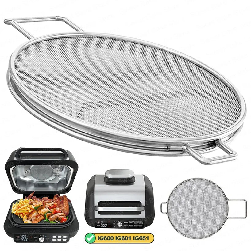 2-Pack Stainless Steel Splatter Shield for Ninja Foodi IG600 IG601