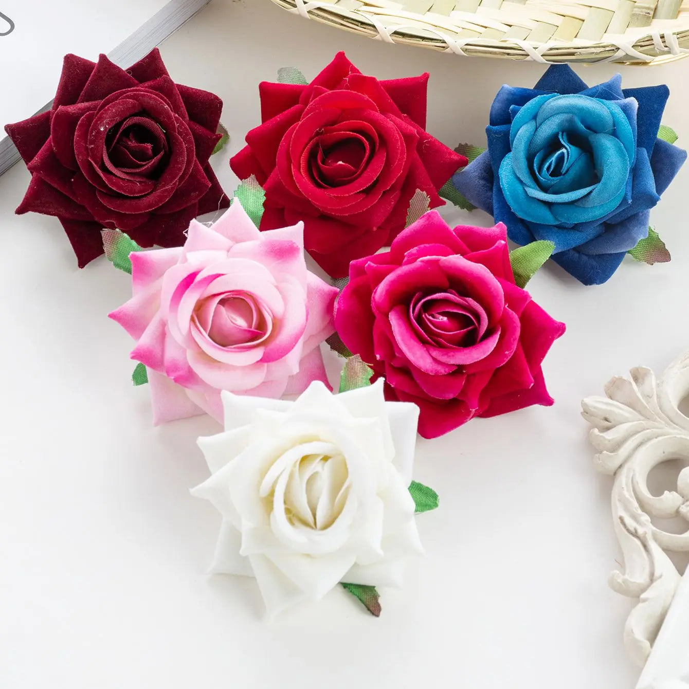 50/100 Pcs Silk Artificial Rose Heads – Wedding & Home Décor