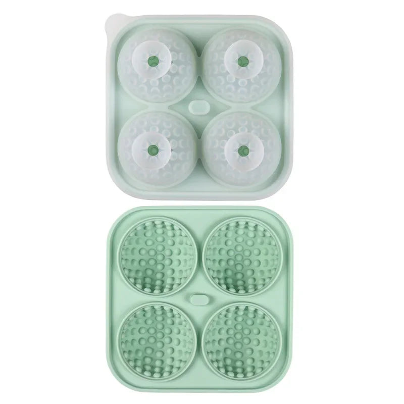 3D Golf Ball Ice Cube Mold – Silicone Whiskey Tray with Funnel