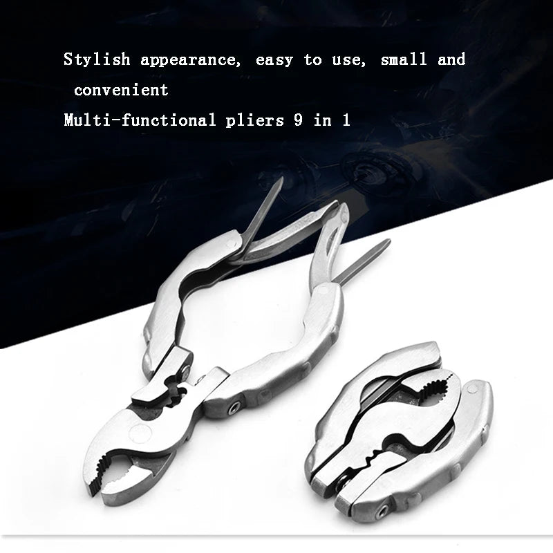Multi-functional Mini EDC Tool Round Head Pliers Outdoor Camping Gadget Multi-purpose Combination Portable Tool Screws 9 in 1 Peaceful Pleasures Health and Wellness
