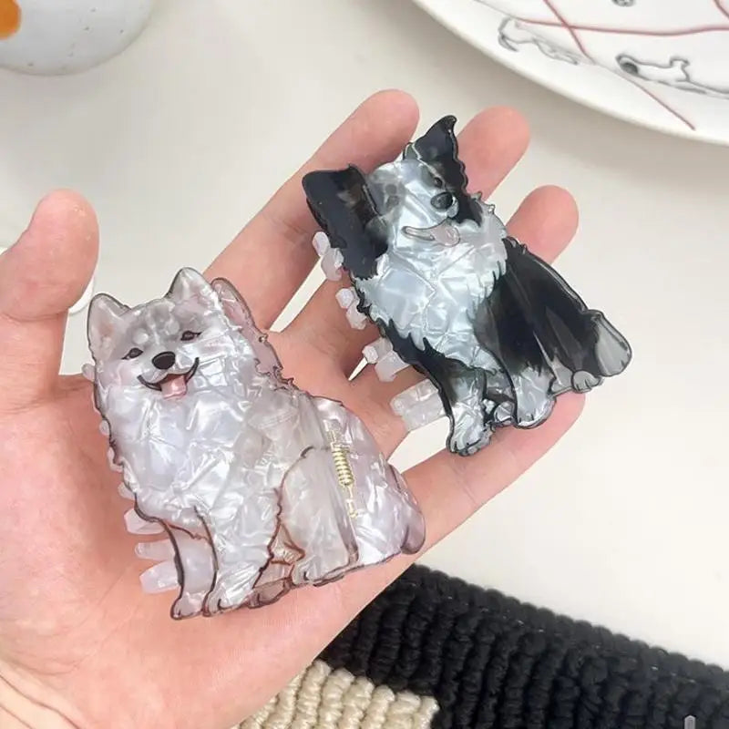 Puppy Dog Hair Claw Clips | Cartoon Acrylic Shark Clips