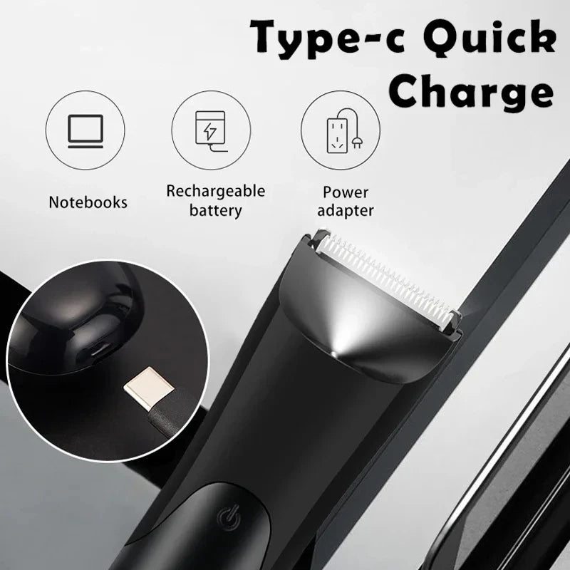 Men'S Groin Body Hair Trimmer, Electric Ball Trimmer, Includes 2 Guard Attachments, Ceramic Blade Head, Wet And Dry Shaver Peaceful Pleasures Health and Wellness
