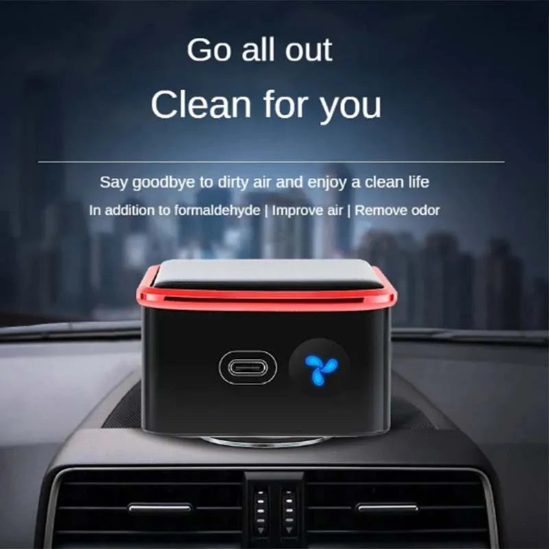 Solar Car Air Purifier Usb Oxygen Cleaner Ozone Generator Air Purifier HEPA Filter Smoke Remover Smart Gadgets Car Supplies Peaceful Pleasures Health and Wellness