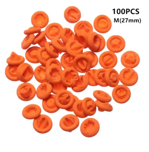 100Pcs Anti-slip Finger Cover Orange Color Durable Protective Finger Cover Thickened Latex Protective Finger Guard Peaceful Pleasures Health and Wellness M-27mm