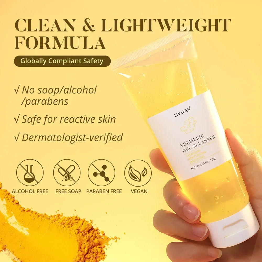 Turmeric Gel Cleanser – Gentle Foam Face Wash Peaceful Pleasures Health and Wellness