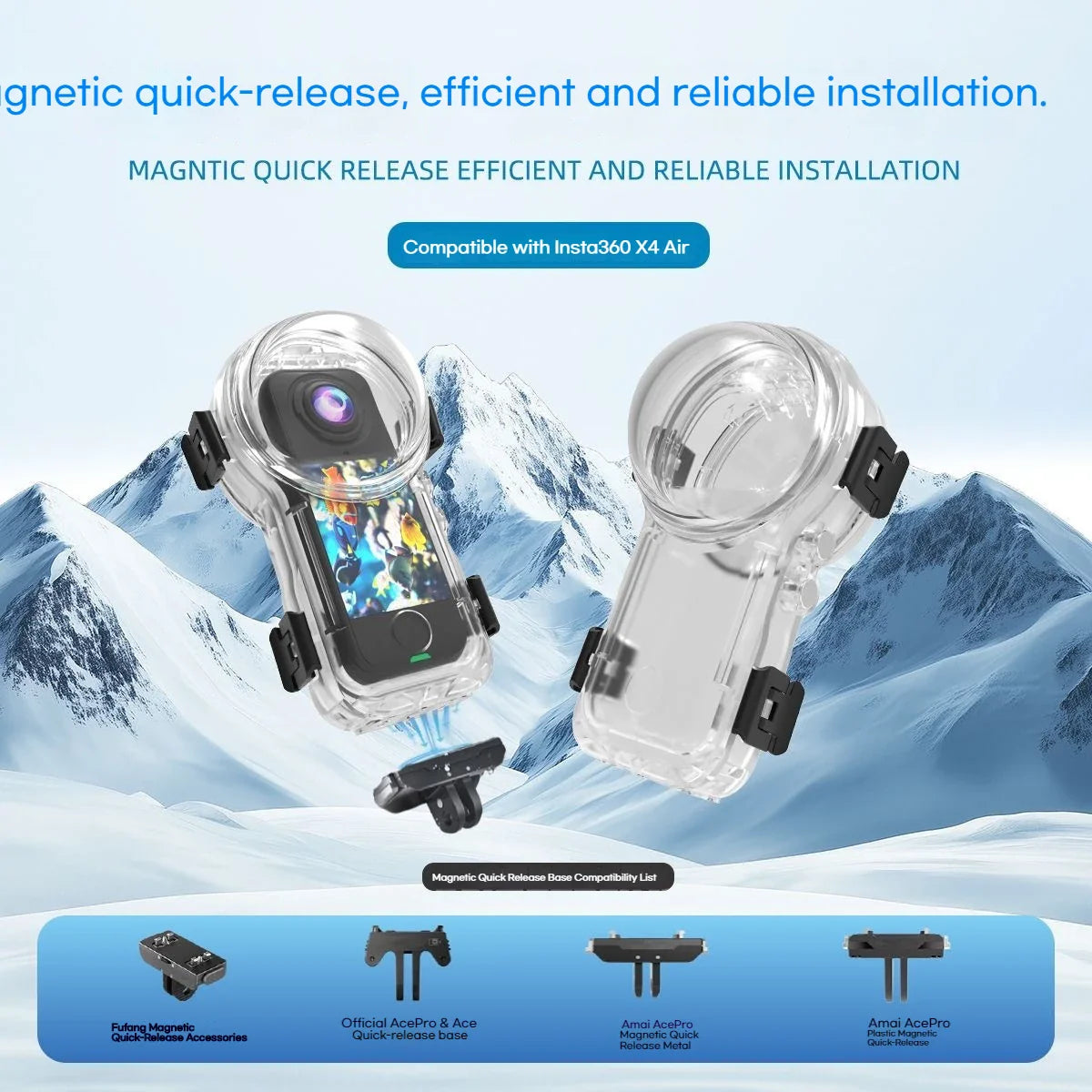 60m Waterproof Dive Housing for Insta360 X4 Air | Underwater Case