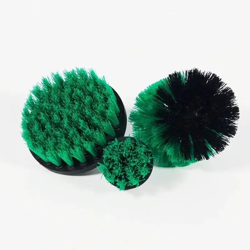 3-Piece Drill Brush Attachment Set – Tile, Grout & Carpet Scrubber
