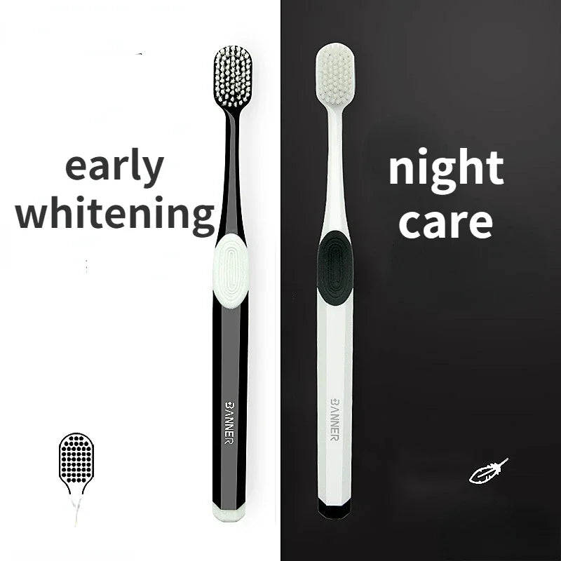 2pcs Adult Soft Bristle Toothbrush Square Hole Wide Head Color Toothbrush Special For Sensitive Gums To Protect Oral Health Peaceful Pleasures Health and Wellness