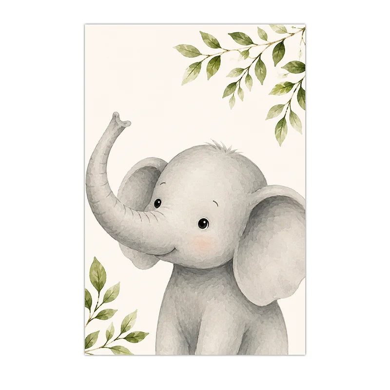 Watercolor Safari Animals Wall Art Cute Jungle Canvas Painting Poster Prints For Kids Room Nursery Decor Peaceful Pleasures Health and Wellness 03 15x20cm No Frame China Mainland