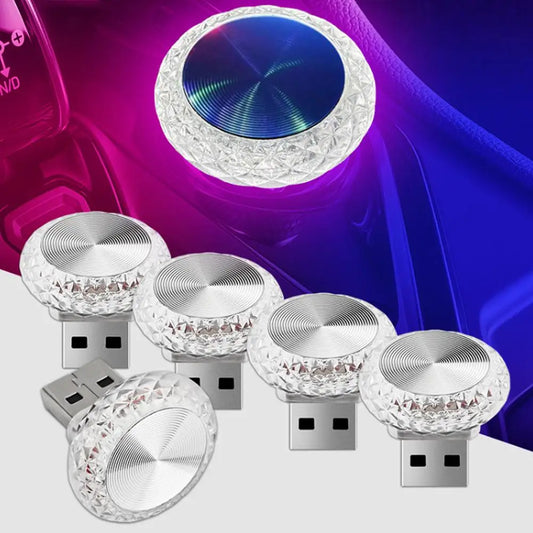 Portable Car USB Ambient Light Mini LED Decorative Atmosphere Lamps for Auto Interior Environment Light Computer Light Plug Play Peaceful Pleasures Health and Wellness