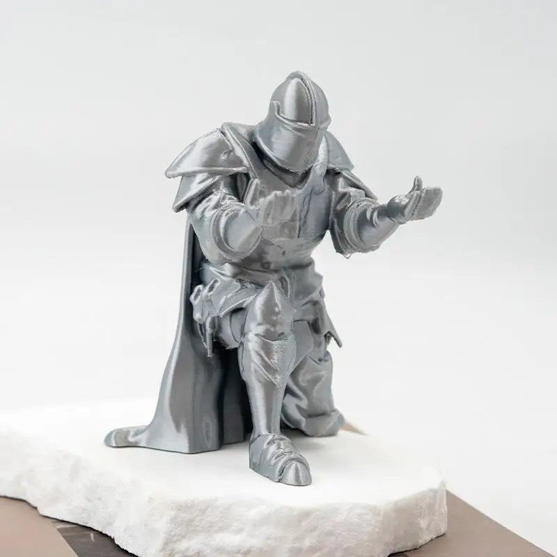 Kneeling Knight Pen Holder | Armored Knight Desk Organizer