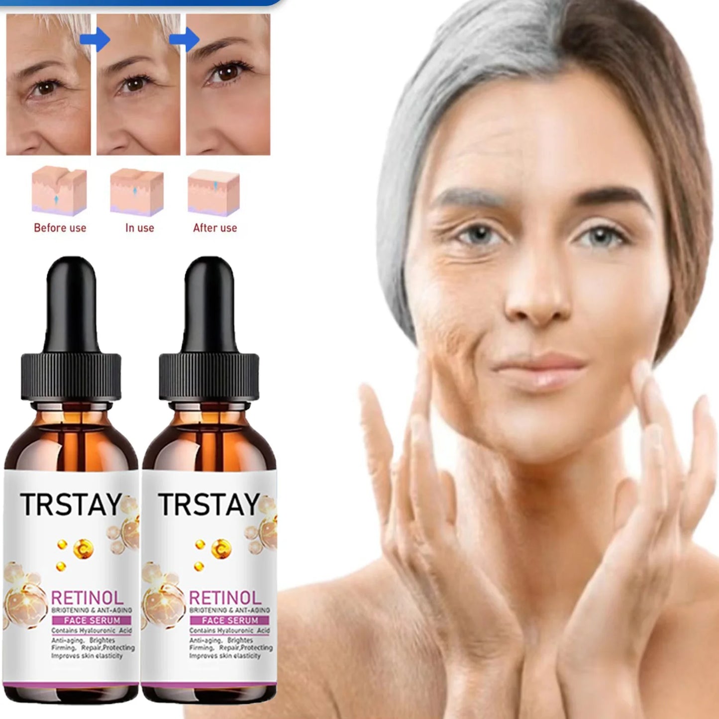Face Serum Oil Essential Anti Aging Serum with Hyaluronic Acid Anti-Wrinkles Facial Serum Shrink Pores beauty health Peaceful Pleasures Health and Wellness