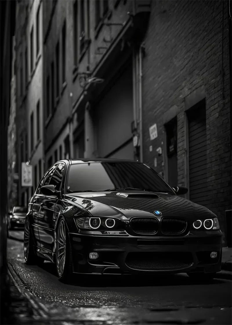 Black and white luxury car canvas super car canvas mural painting living room home aesthetics wall decoration art Peaceful Pleasures Health and Wellness 6 30x40cm