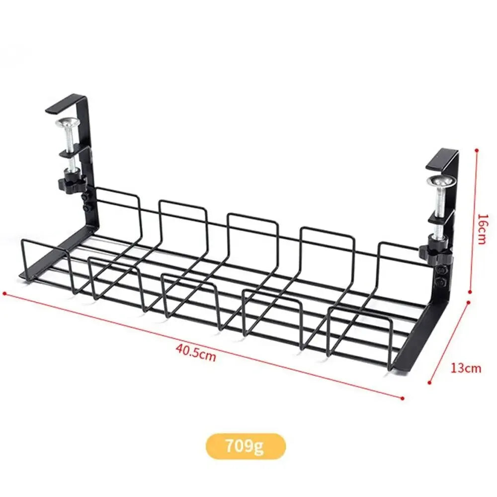 Under Table Storage Rack Metal Cable Management Tray Home Office Desk Wire Organizer No Punching Kitchen Storage Accessories Peaceful Pleasures Health and Wellness