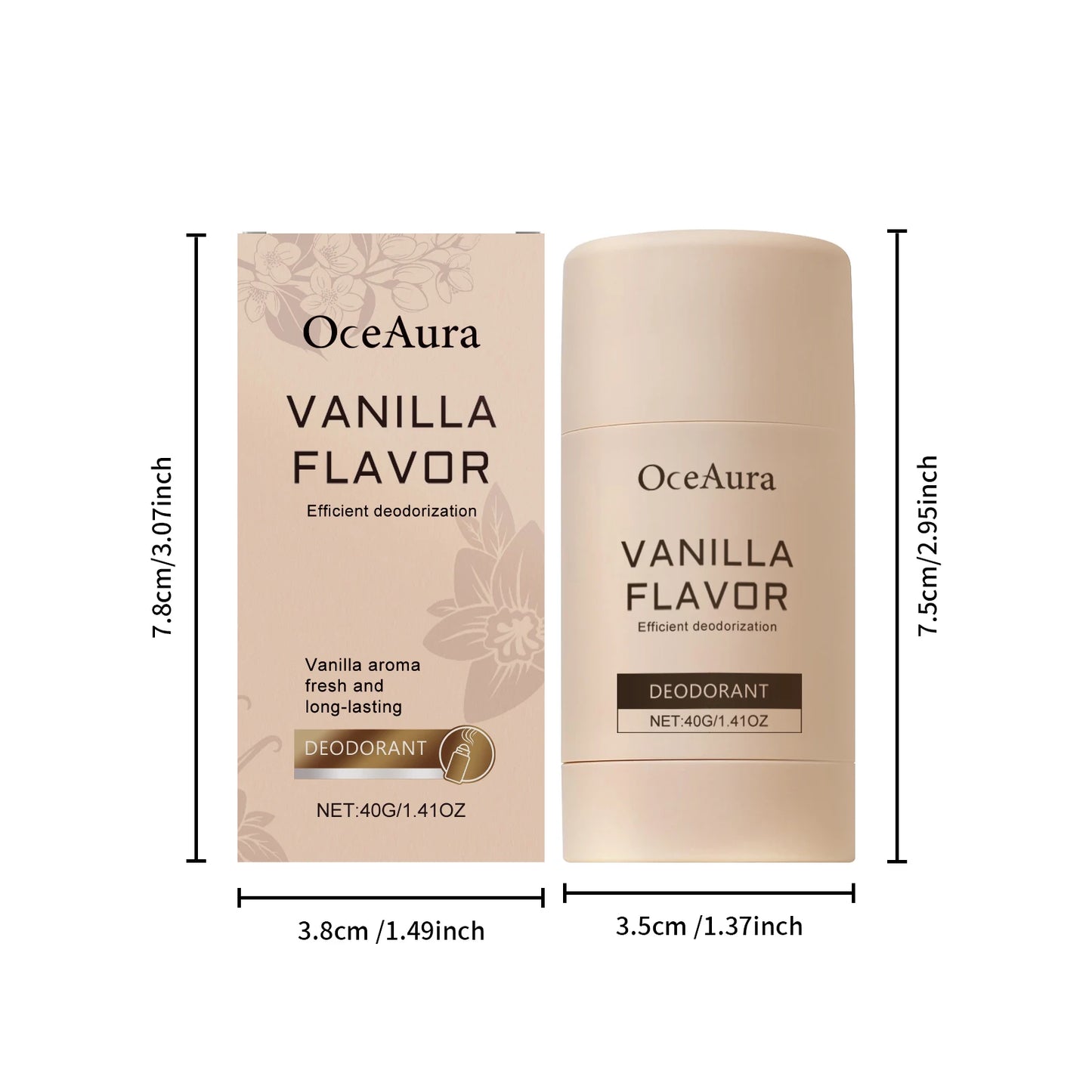 Vanilla Deodorant Stick 40g | Alcohol-Free Long-Lasting Perfume Balm