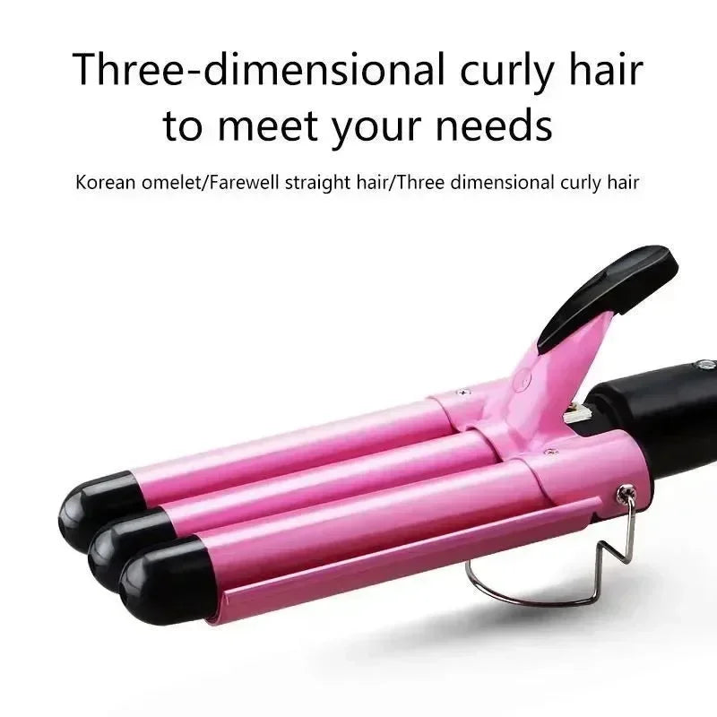 Professional Hair Curling Iron Ceramic Triple Barrel Hair-Curler Irons Hair Wave Waver Styling Tools Hair Styler Wand for Woman Peaceful Pleasures Health and Wellness