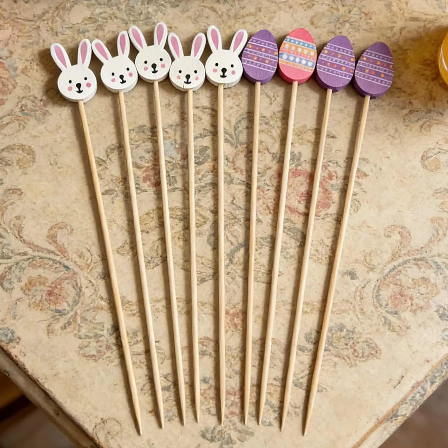 100-Piece Easter Cocktail Picks | Bunny & Egg Party Toppers