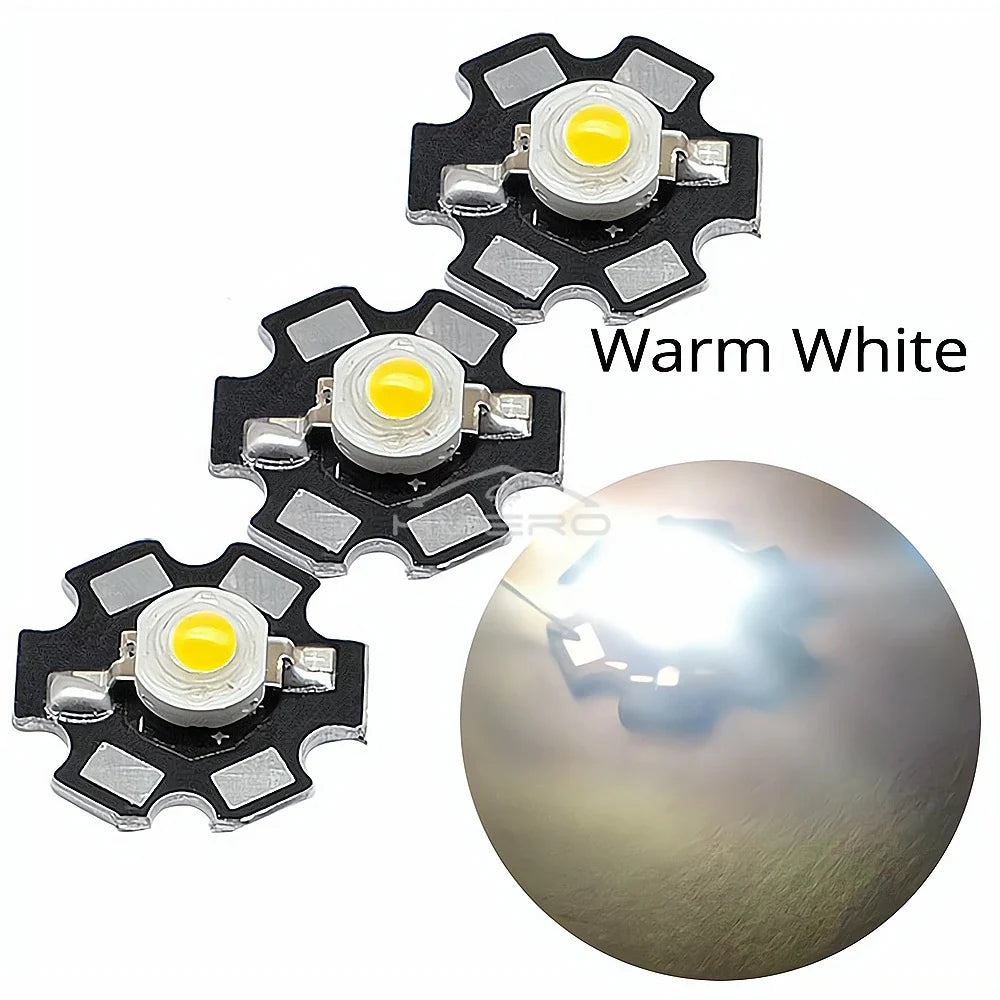 3W High Power LED Chip Beads 10/20 Pack + 20mm Star PCB