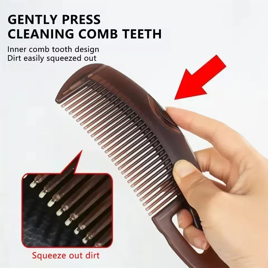 Self-Cleaning Scalp Massage Comb | Anti-Static Hair Detangler Scalp Massage Comb Peaceful Pleasures Health and Wellness