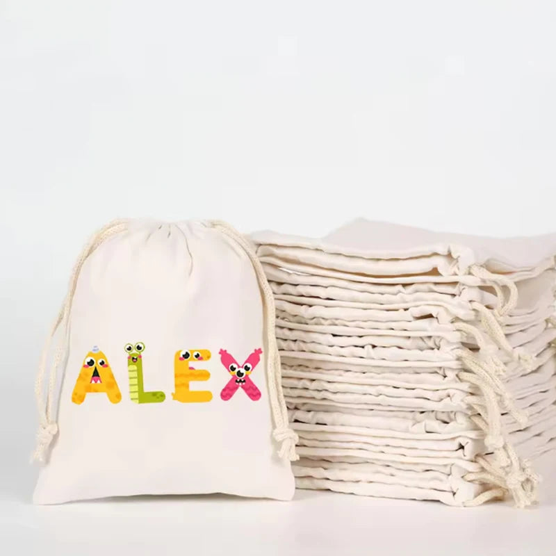 5-Pack Personalized Kids Drawstring Gift Bags | Party Favors