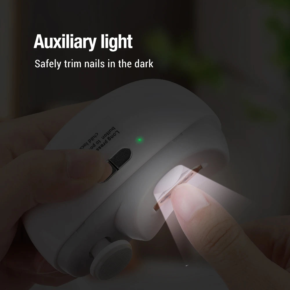 Electric Nail Clippers 3 in 1 Trimmer grinding and Polishing with Lights for Baby Adults Elderly Nail Cutter Manicure Tools Peaceful Pleasures Health and Wellness