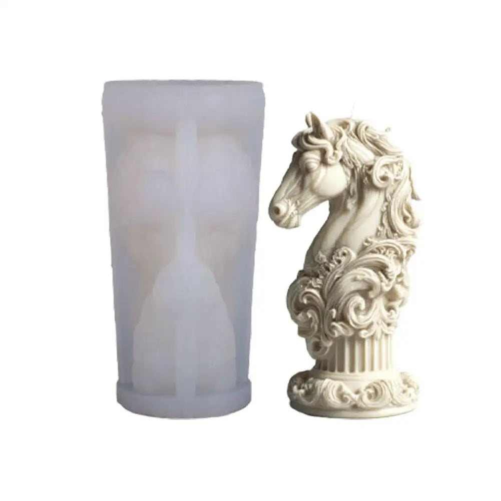 3D Horse Silicone Candle Mold – DIY Cylinder Craft Mold