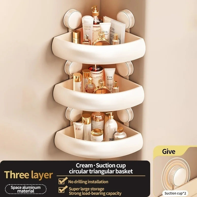 No-Drill Suction Cup Shower Shelf | Aluminum Bathroom Rack