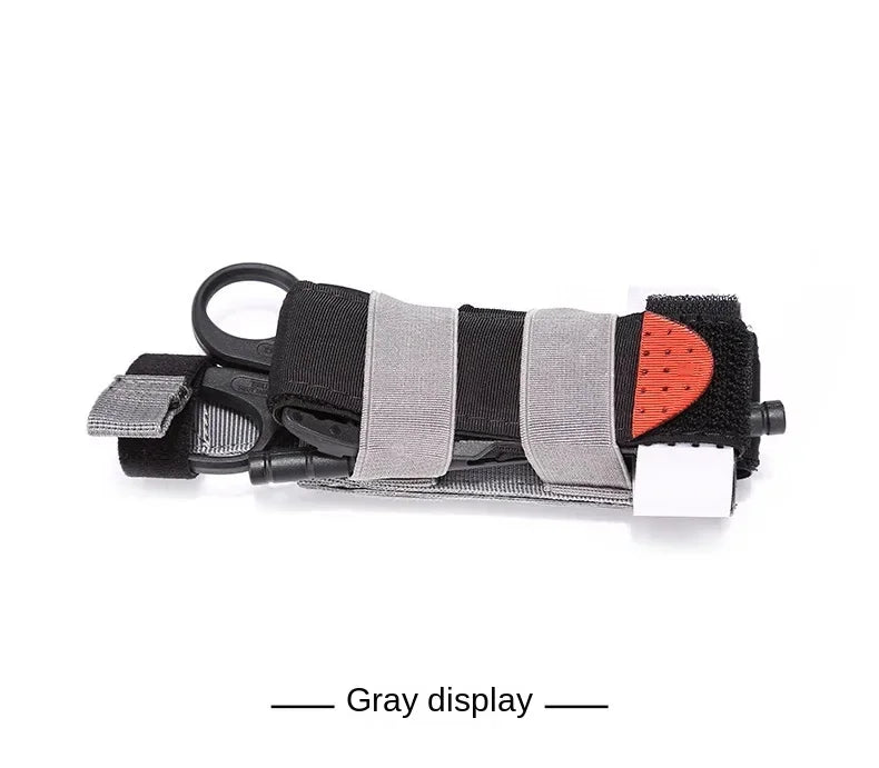 Tactical First Aid Kit Molle Pouch Belt Fast Tourniquet scissors Medical CAT Outdoor Elastic Tourniquet Holder Pen Survival Bag Peaceful Pleasures Health and Wellness grey and tourniquet