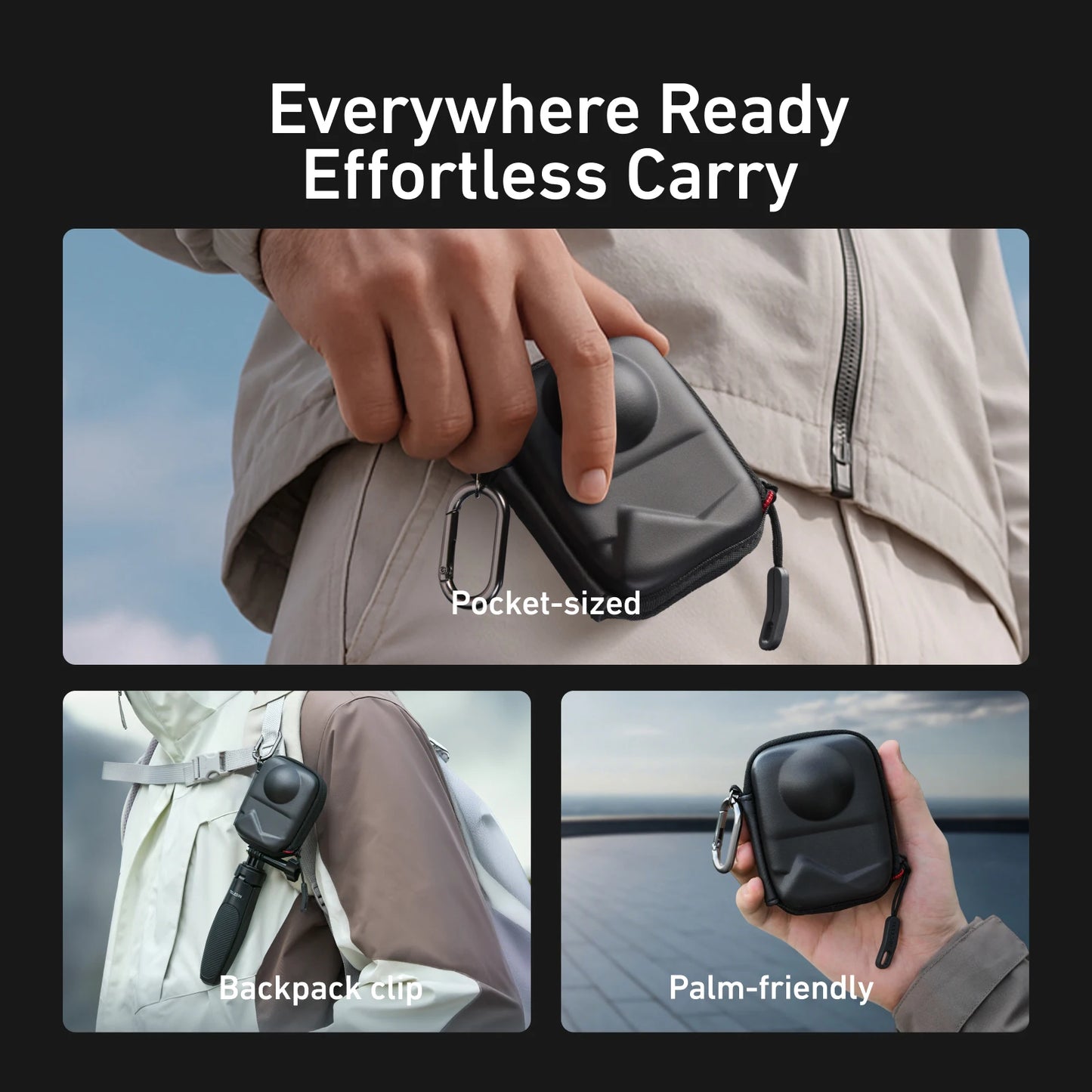 Portable Mini Bag For DJI Osmo 360 Waterproof Storage Bag Protective Case Bottom Opening Storage Case With Detachable Carabiner Peaceful Pleasures Health and Wellness