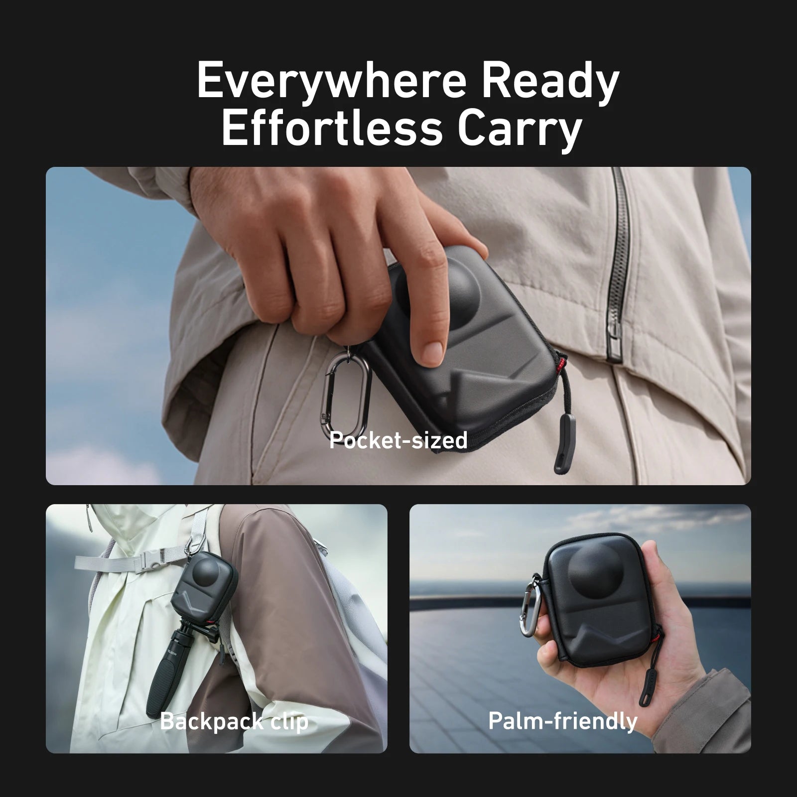 Portable Mini Bag For DJI Osmo 360 Waterproof Storage Bag Protective Case Bottom Opening Storage Case With Detachable Carabiner Peaceful Pleasures Health and Wellness