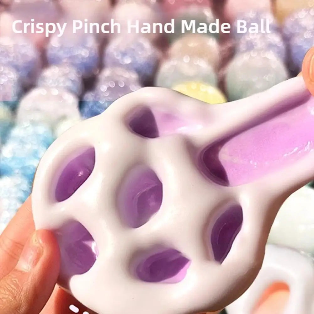 Simulated Ice Skin Handmade Ball Pinching Toy Sticky Suction Finger Stress Relieving Ball for Adults Children To Relieve Anxiety Peaceful Pleasures Health and Wellness