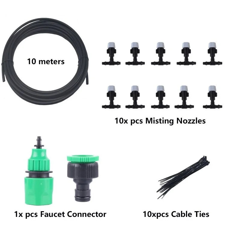 Irrigation 10Meters 10 Sprinklers Nozzles Water Sprayer Misting Fog