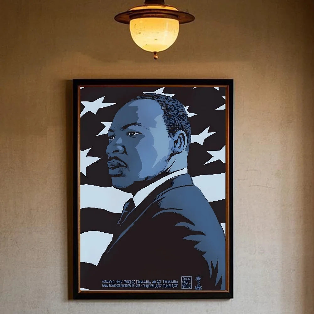 Martin Luther King Jr. HD Waterproof Wall Poster – PVC Decor Wall Art Poster Peaceful Pleasures Health and Wellness z10 15X20cmNoframe