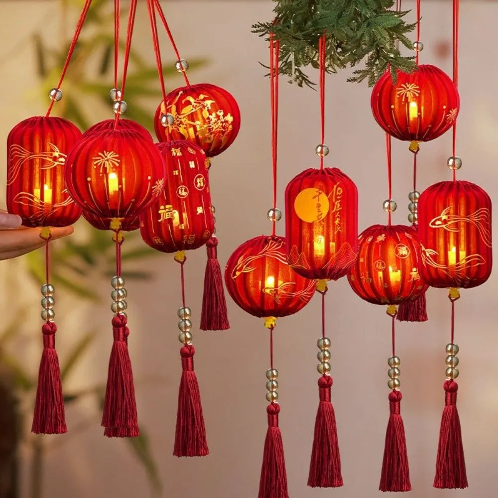2026 Horse Year Chinese New Year Handmade Glowing Cloth Lantern