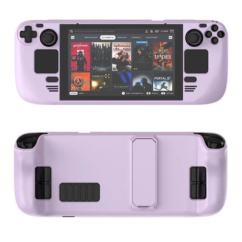 Suitable For Steam Deck Skin-Friendly Feel For Steam Deck Oled Colorful PC Protective Case With Stand Game Console Accessories Peaceful Pleasures Health and Wellness Light purple