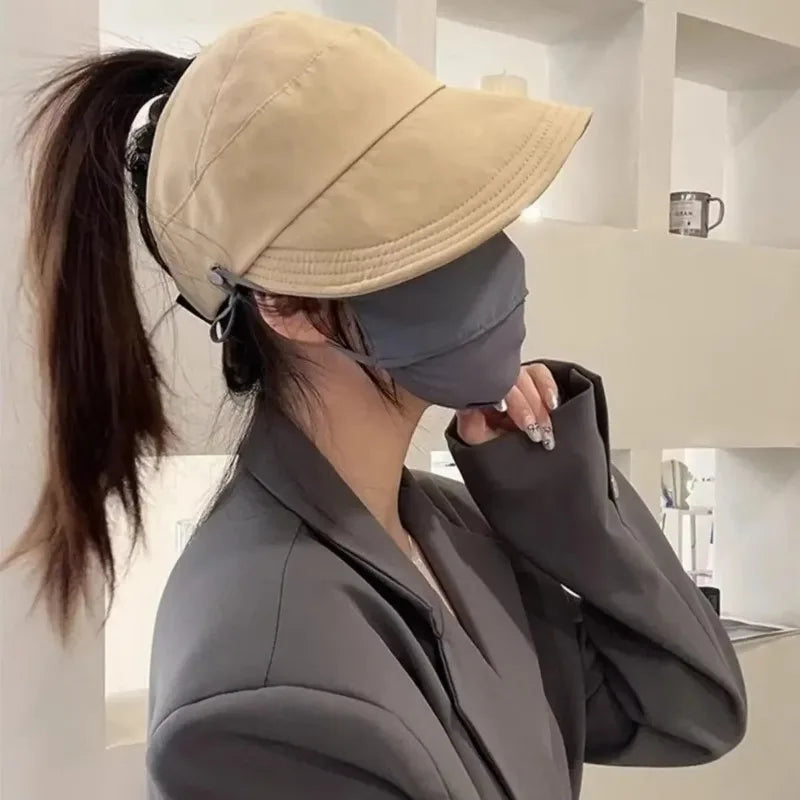Foldable Wide Brim Ponytail Sun Hat | Quick-Dry Adjustable