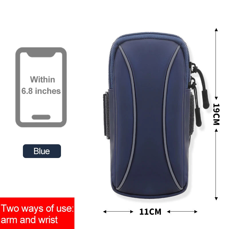 cell phone armband for running racing accessories mini cell phone armband for run arm cell phone holder Mobile phone wrist stand Peaceful Pleasures Health and Wellness Dark blue(6.8inch)
