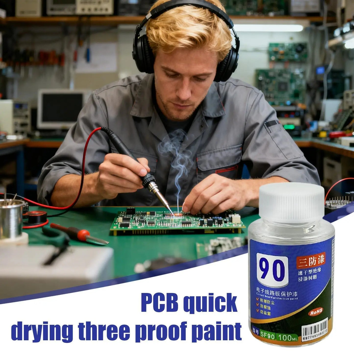 100ml Clear Conformal Coating Waterproof Protective Paint for Circuit Board, PCB, LED, Automotive Electronics Repair Peaceful Pleasures Health and Wellness
