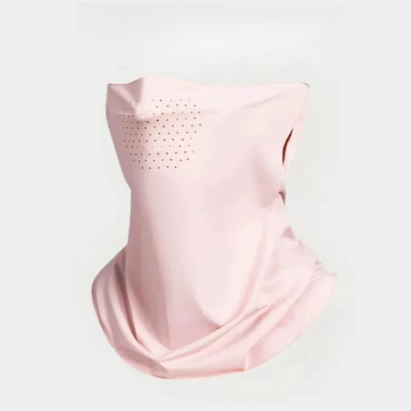 Sunscreen Face Mask Full Face Protection Against UV Rays Suitable for Both Men and Women Ice Silk Face Mask Peaceful Pleasures Health and Wellness Pink