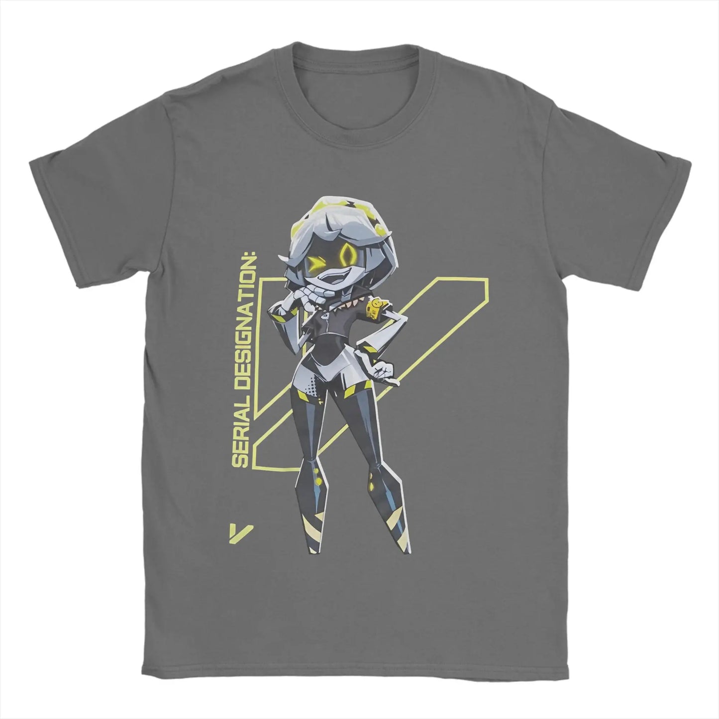 Murder Drones T-Shirts Men Game Character Funny 100% Cotton Tees Round Neck Short Sleeve T Shirt Gift Idea Clothes Peaceful Pleasures Health and Wellness Dark Grey S