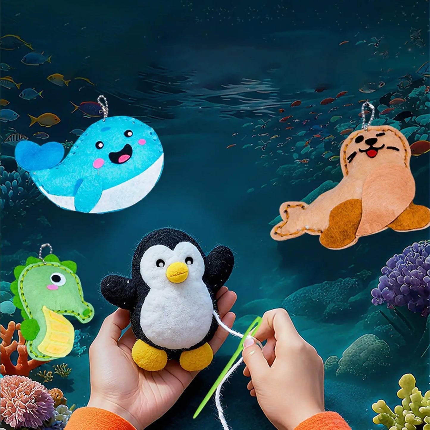 Kids Sewing Kit Educational Games Handmade Funny Cartoon Animal Kids Sewing Kit For Children Toddler Home Travel Kindergarten Peaceful Pleasures Health and Wellness